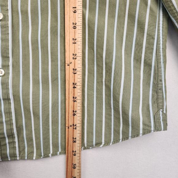 Hollister Men's Cotton Stiped Button Down Shirt SZ XL Green/White EUC - Picture 11 of 16